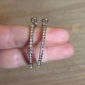 Lia Sophia silver sparkle hoops